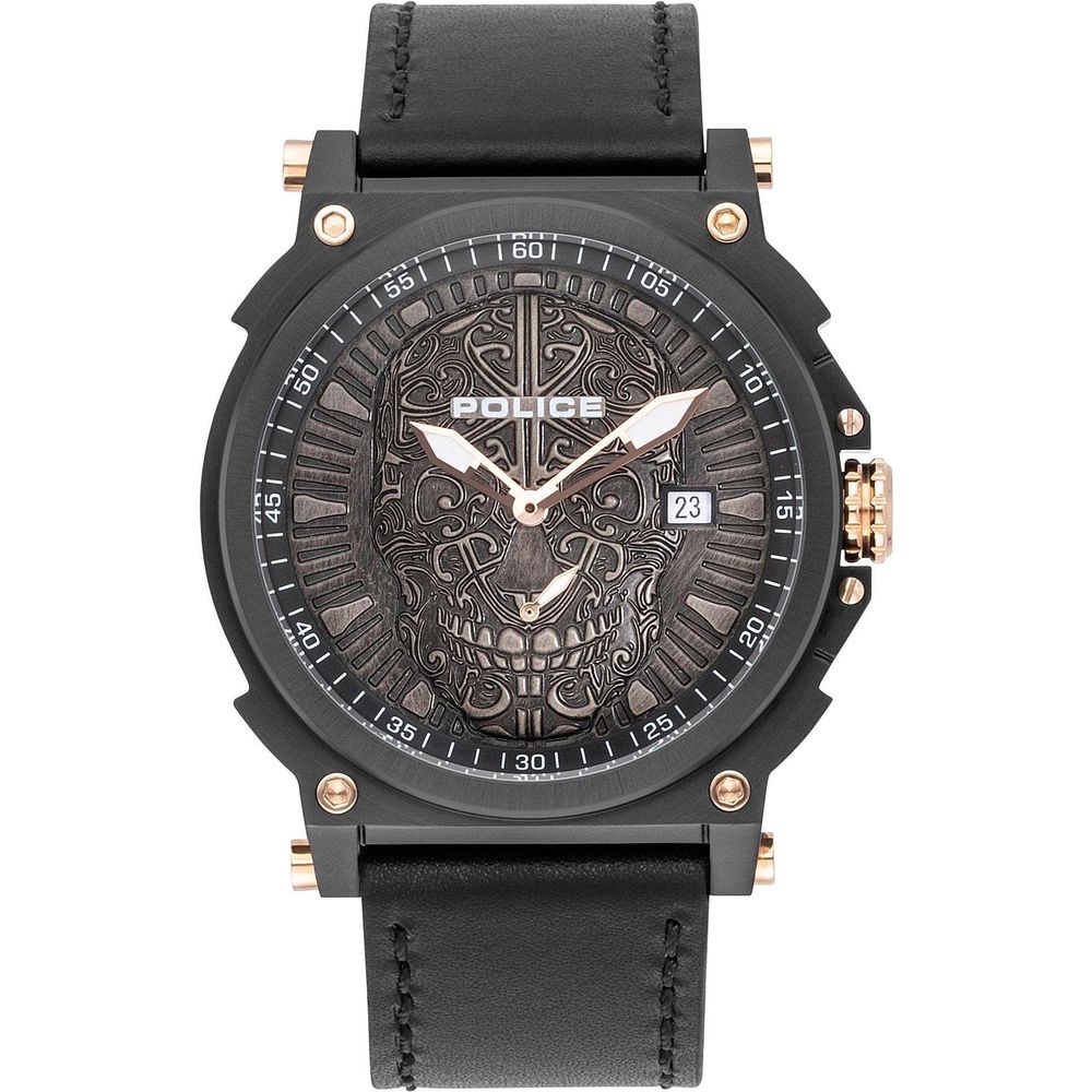 Orologio in pelle grigia della polizia