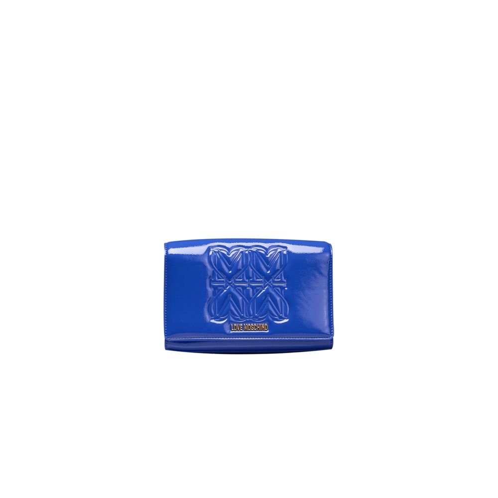 Borsa a tracolla da donna Love Moschino in polietilene blu