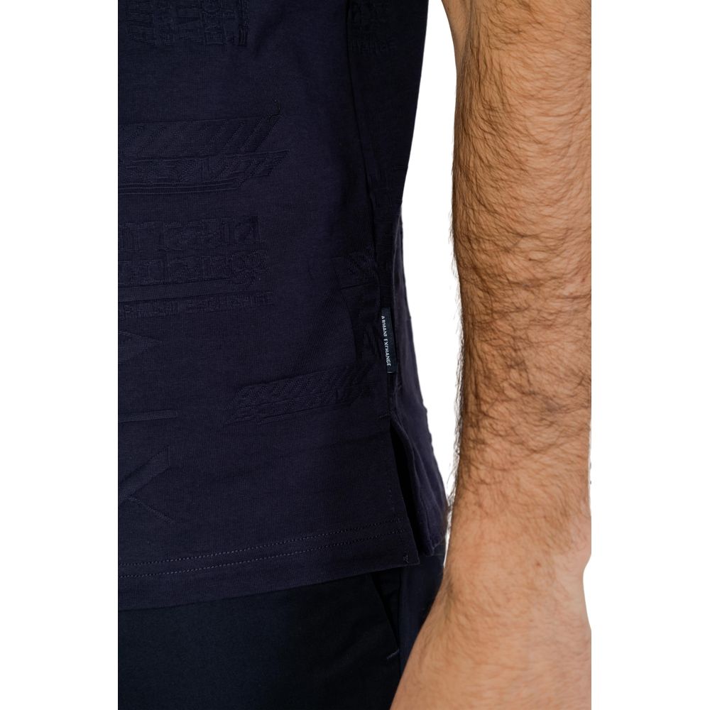 Polo in cotone blu Armani Exchange