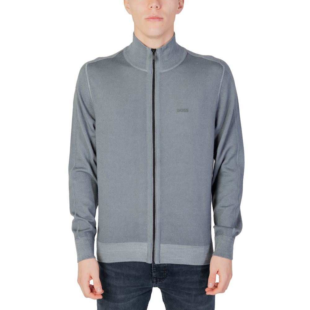 Cardigan in lana grigia Hugo Boss