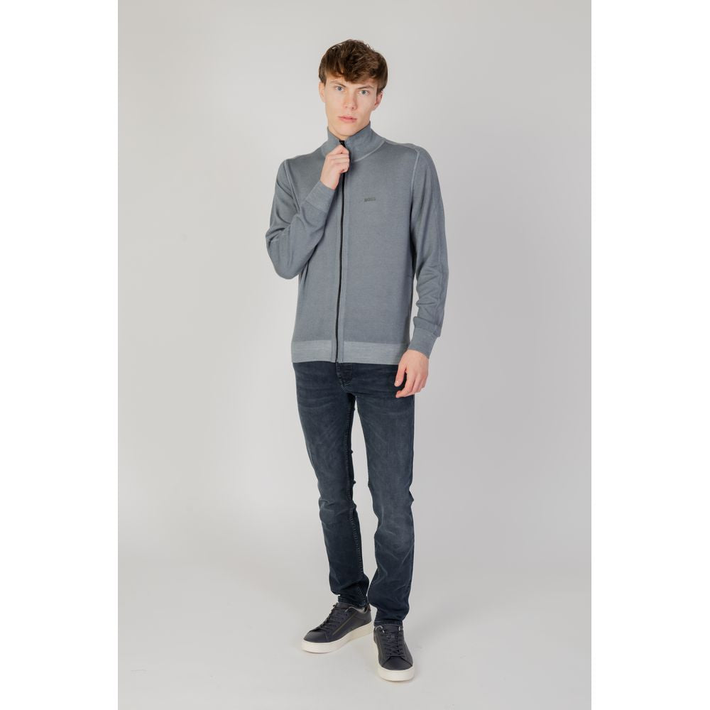 Cardigan in lana grigia Hugo Boss