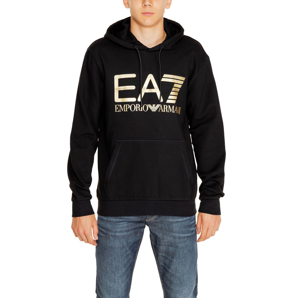 Maglione in cotone nero EA7 Emporio Armani