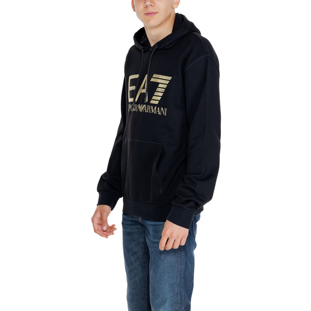 Maglione in cotone nero EA7 Emporio Armani