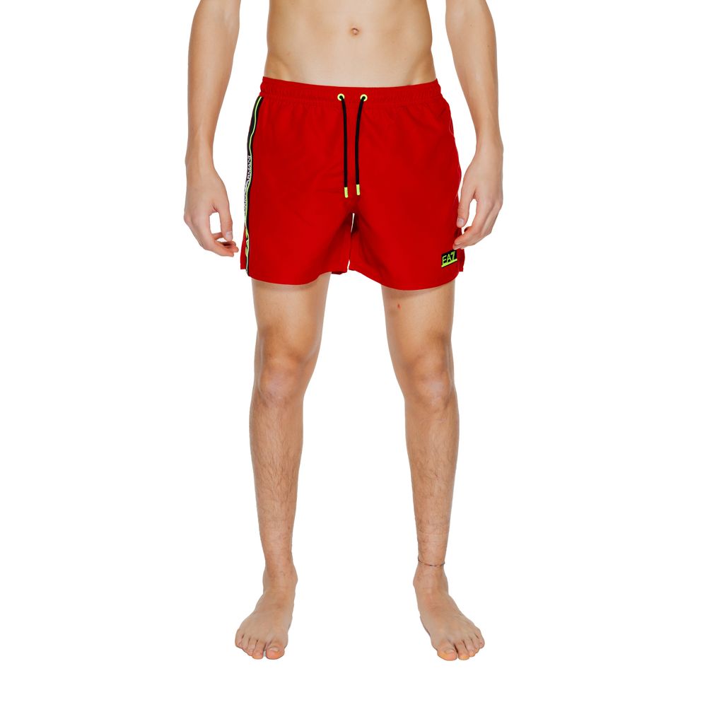 Costume da bagno in poliestere rosso EA7 Emporio Armani
