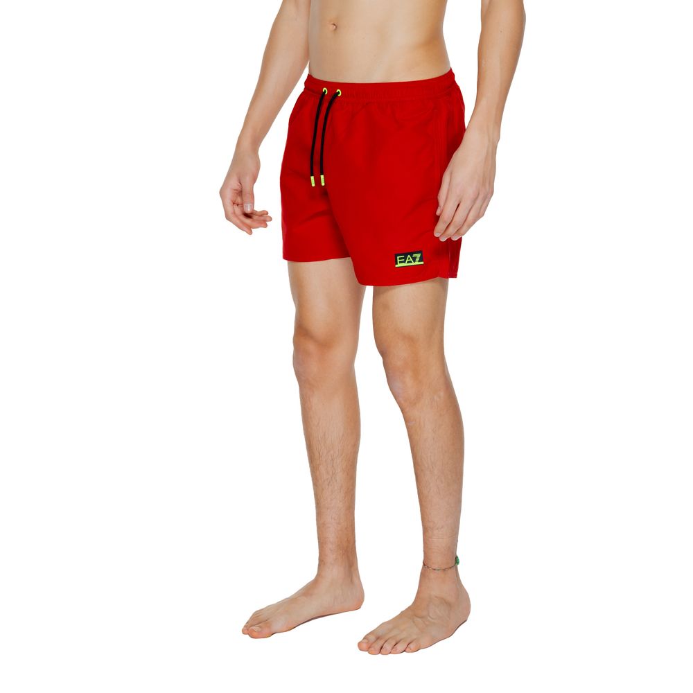 Costume da bagno in poliestere rosso EA7 Emporio Armani