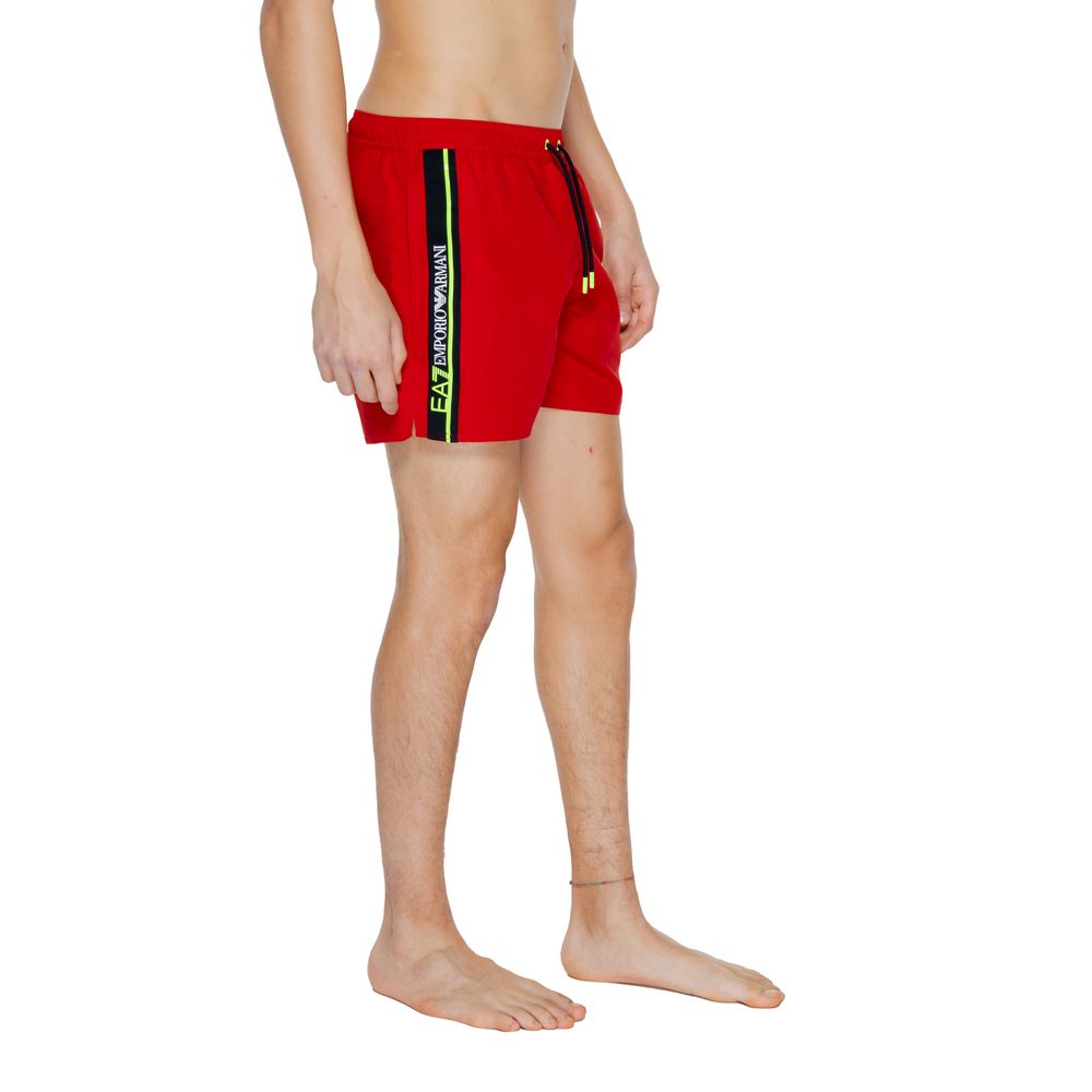 Costume da bagno in poliestere rosso EA7 Emporio Armani