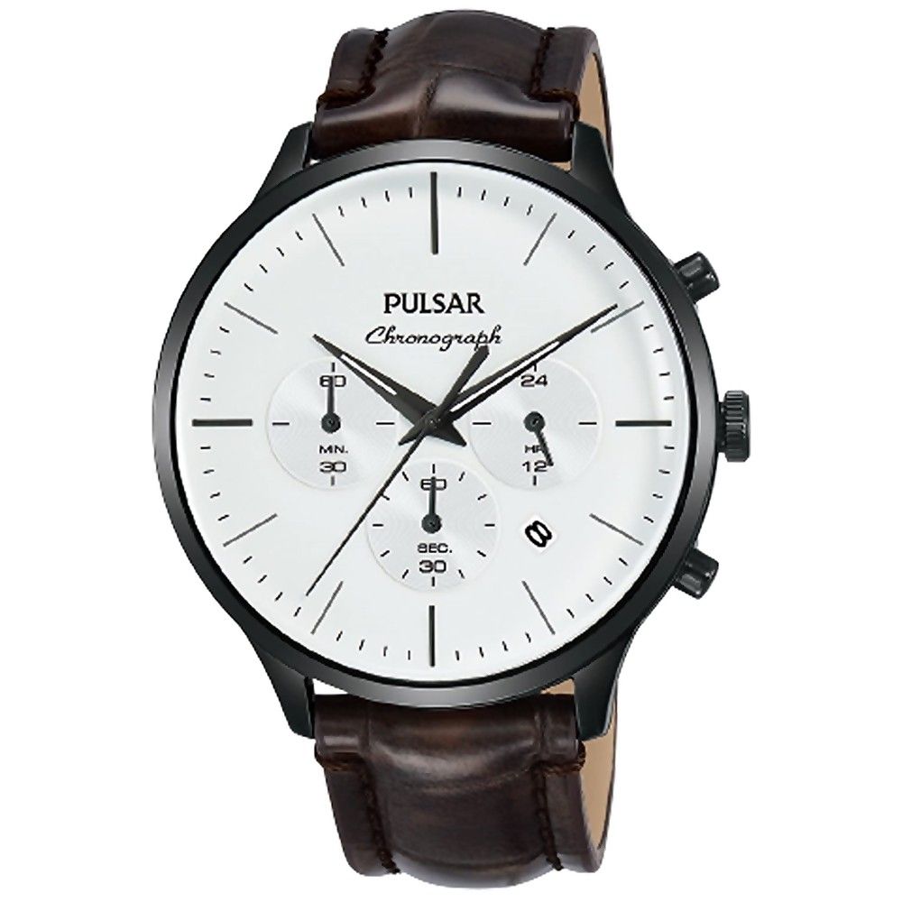 Orologio Pulsar in pelle marrone