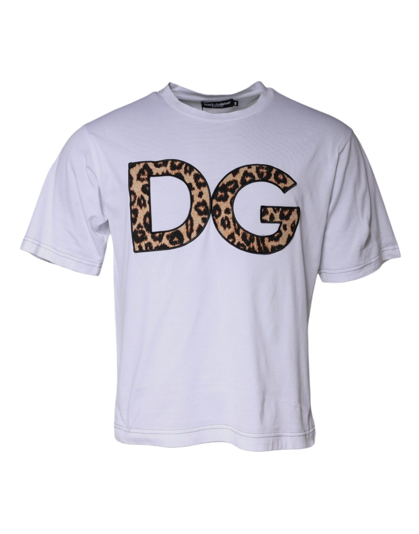 Dolce & Gabbana T-shirt bianca con logo DG in cotone e maniche corte