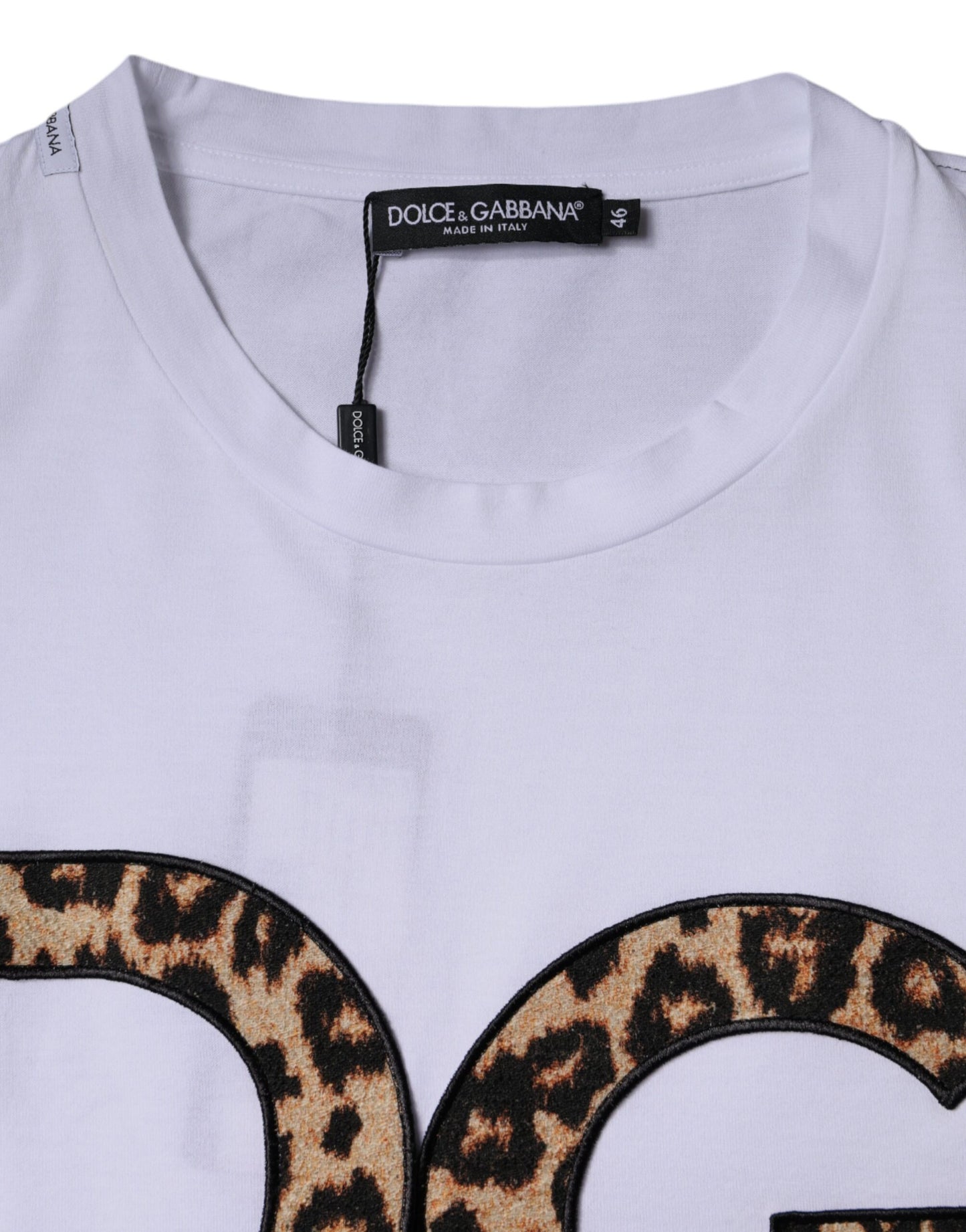 Dolce & Gabbana T-shirt bianca con logo DG in cotone e maniche corte