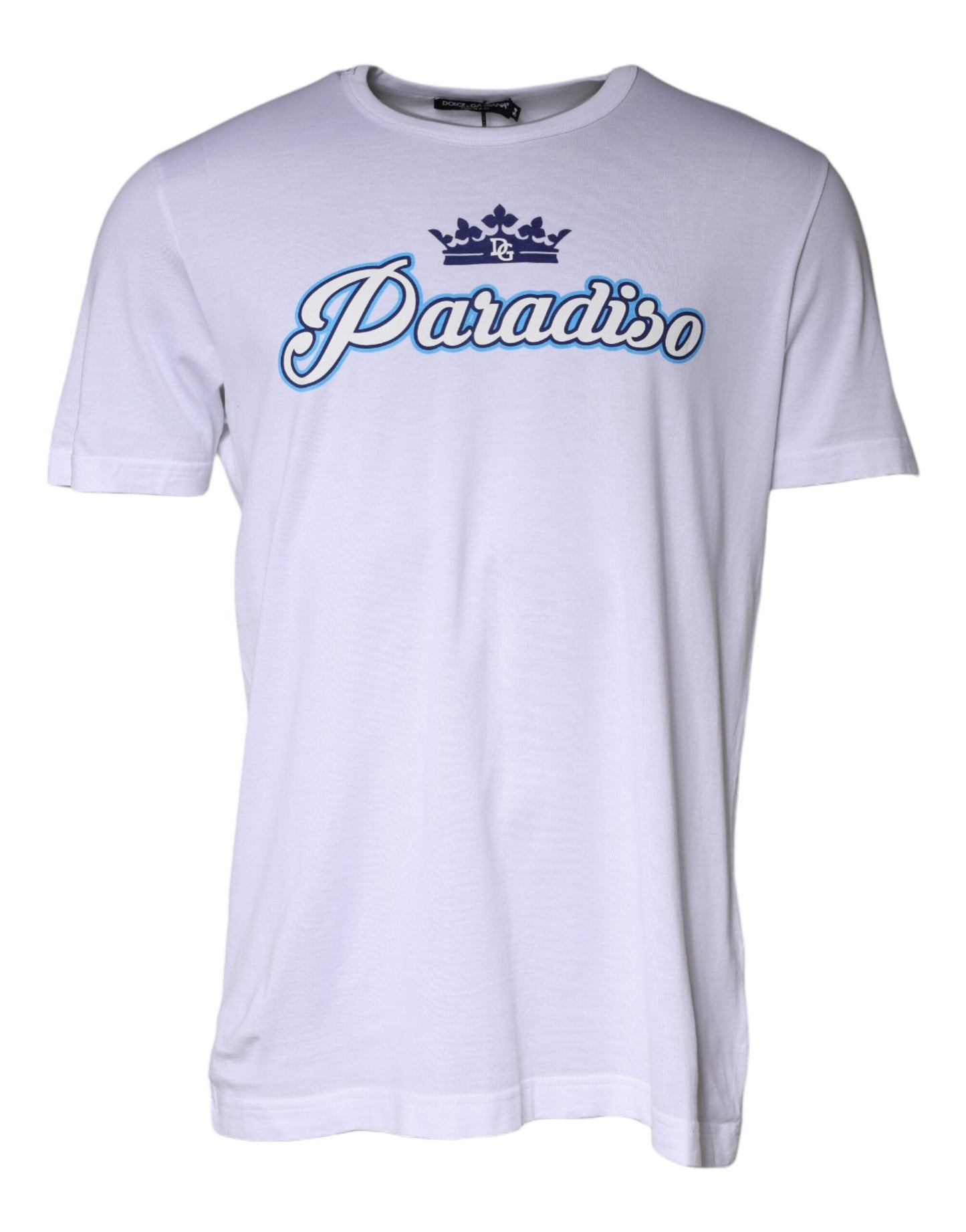 Dolce & Gabbana T-shirt bianca Paradiso in cotone con maniche corte