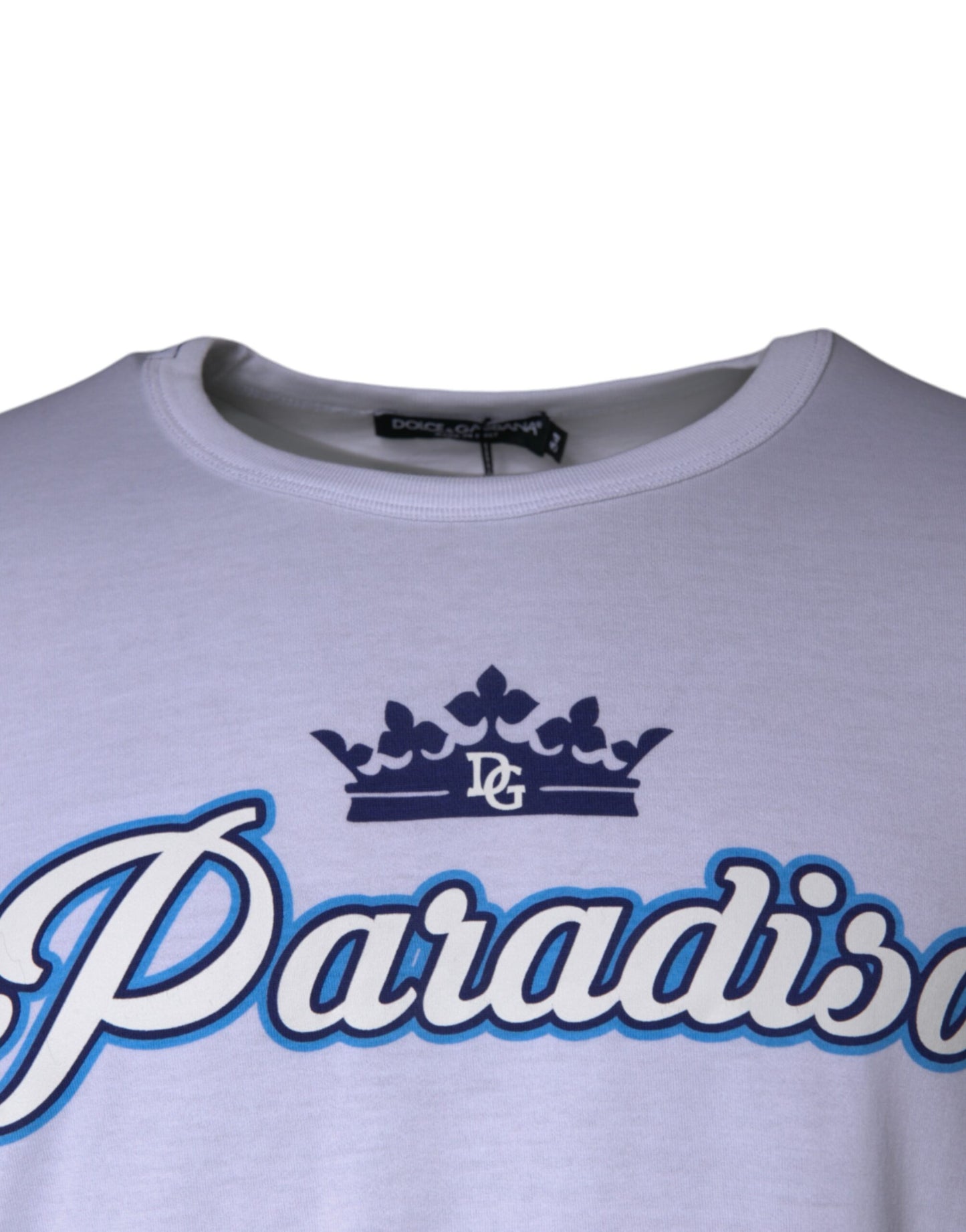 Dolce & Gabbana T-shirt bianca Paradiso in cotone con maniche corte