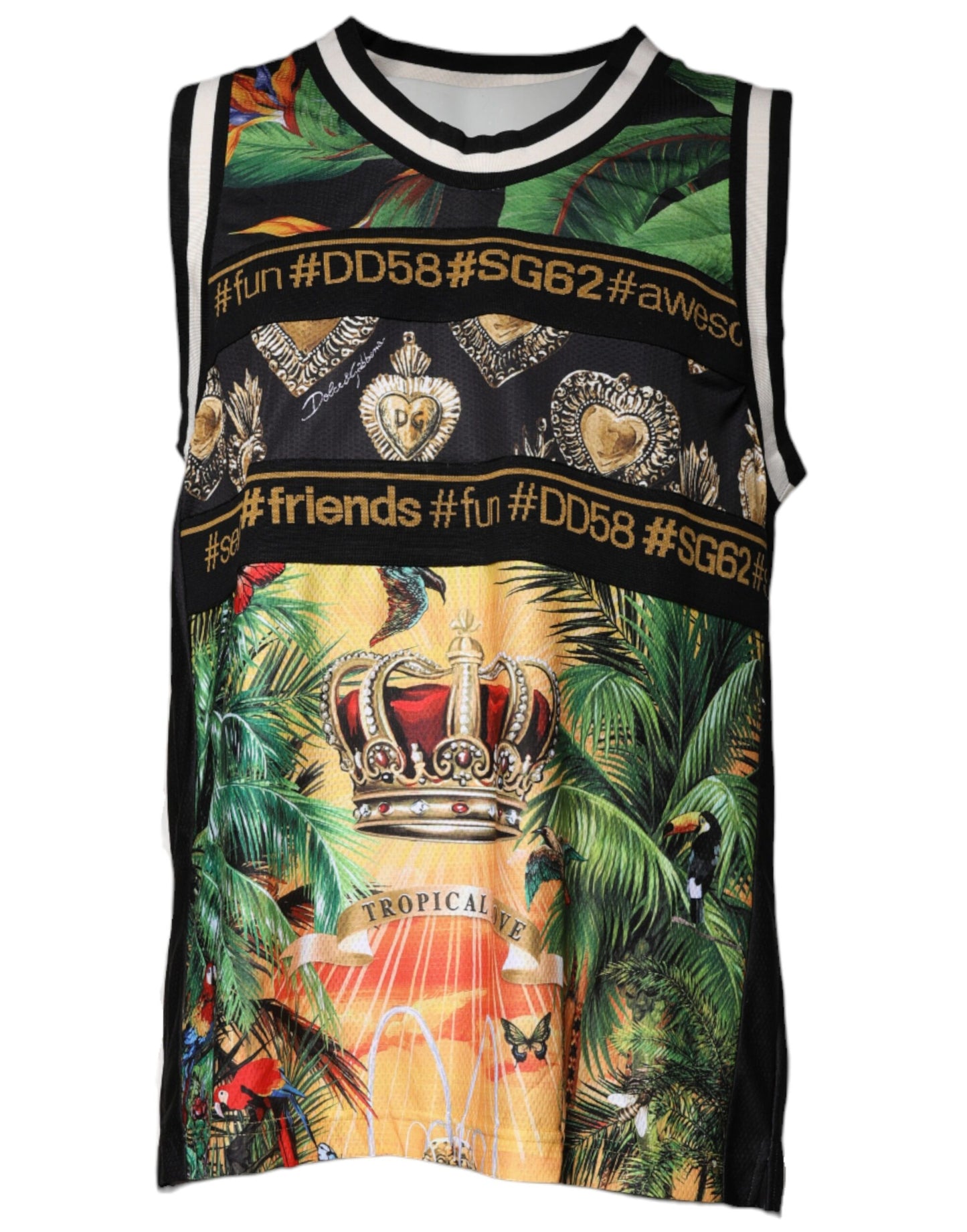 Dolce & Gabbana T-shirt senza maniche multicolore tropicale