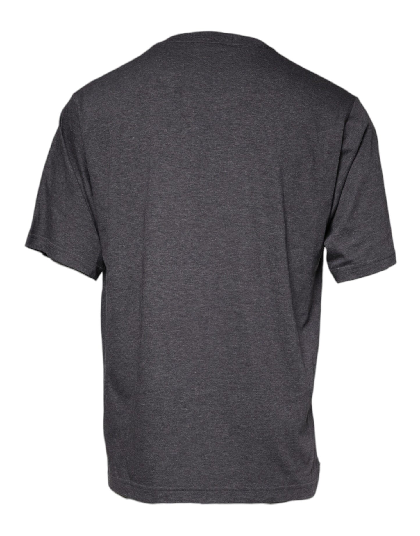 Dolce & Gabbana T-shirt girocollo in cotone con toppa con logo grigio
