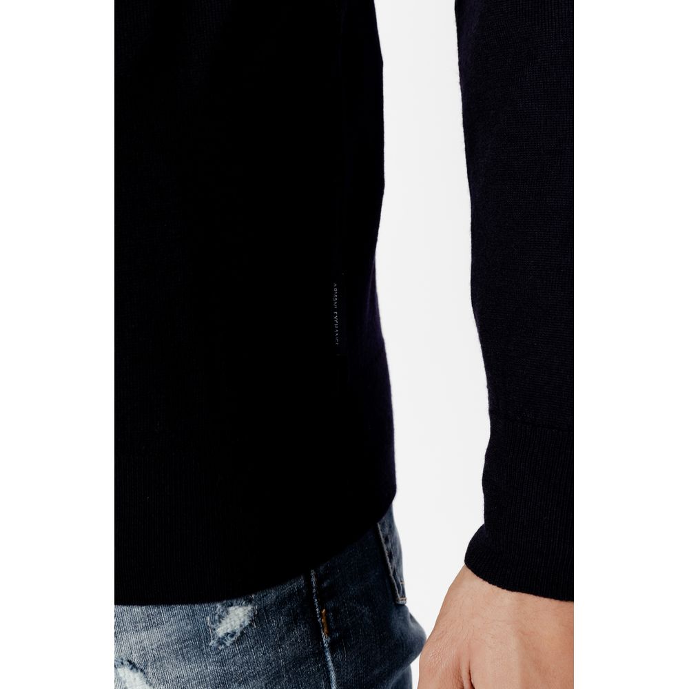 Maglietta in lana blu Armani Exchange