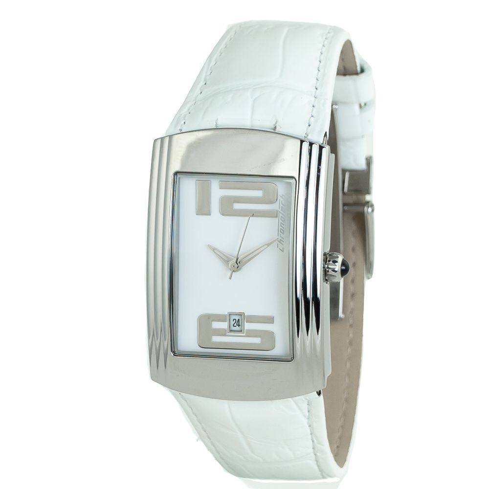 Orologio Chronotech in pelle bianca