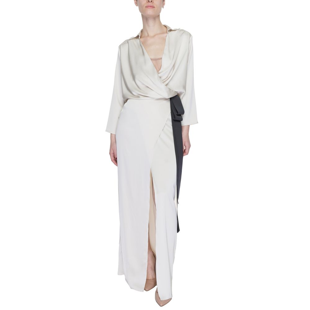 Abito Beige Poliestere Sandro Ferrone