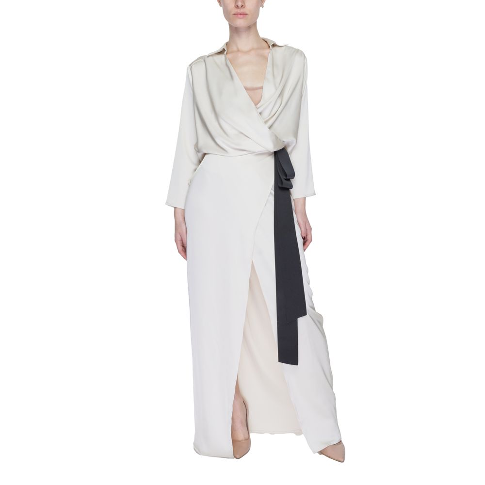 Abito Beige Poliestere Sandro Ferrone