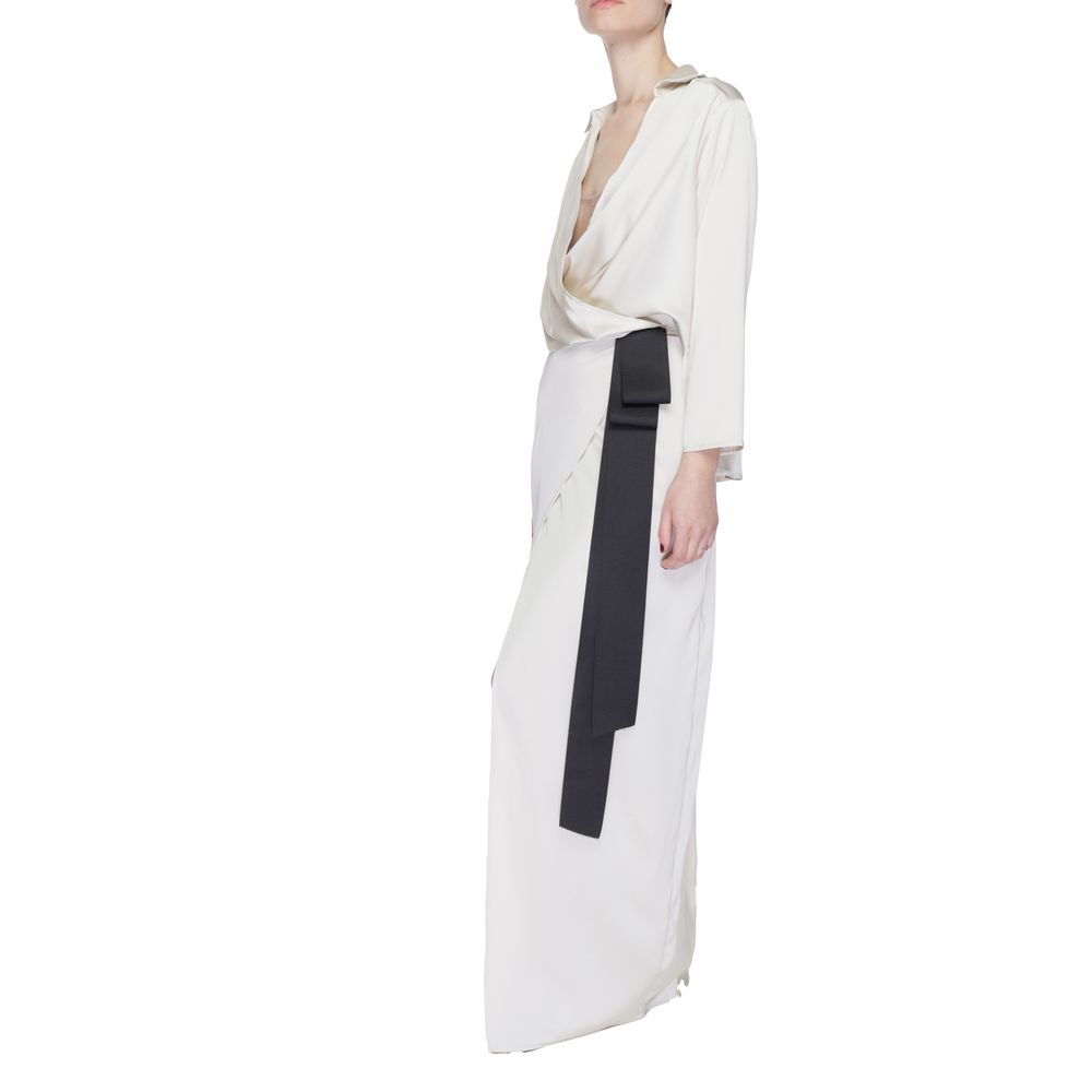 Abito Beige Poliestere Sandro Ferrone