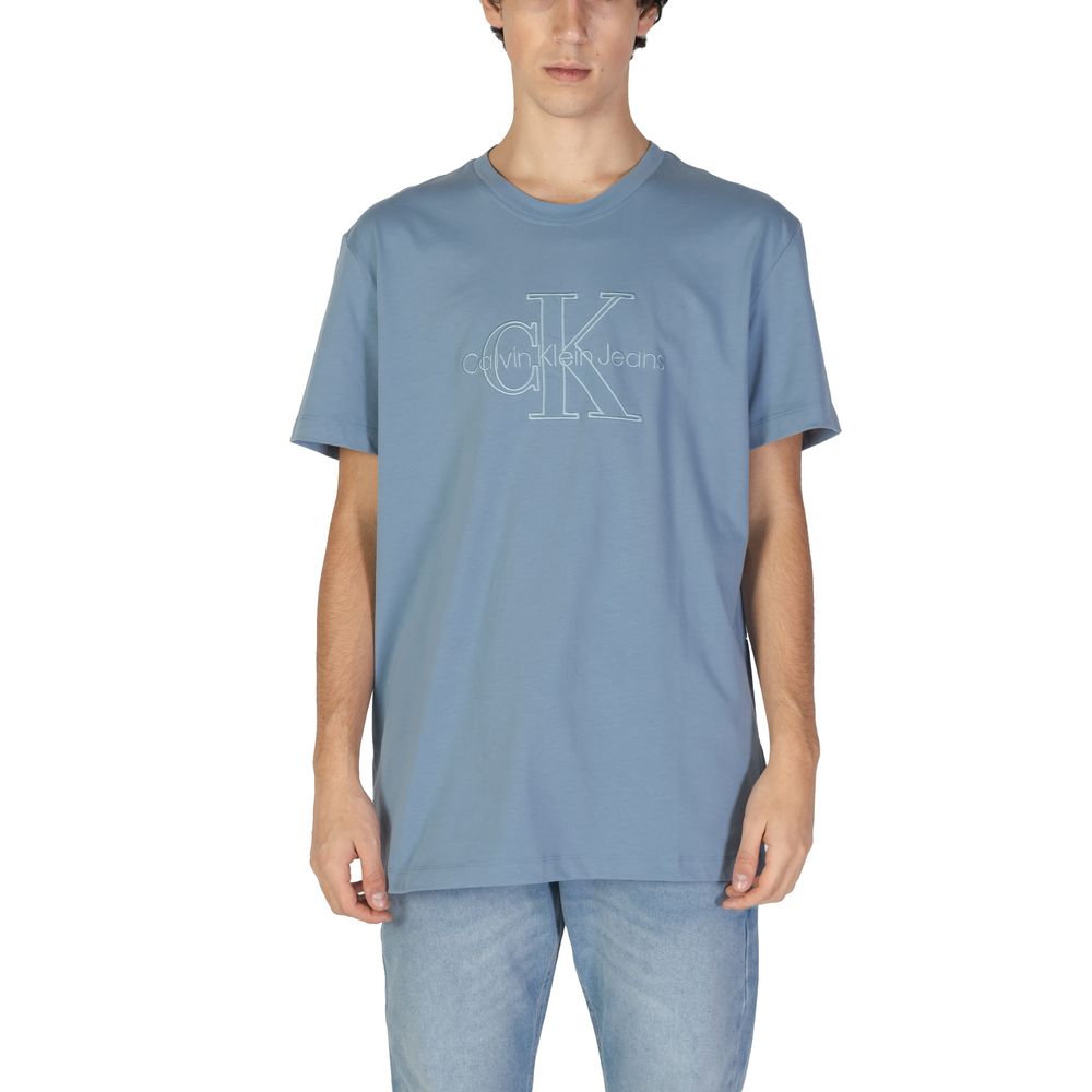 Maglietta in cotone blu Calvin Klein Jeans