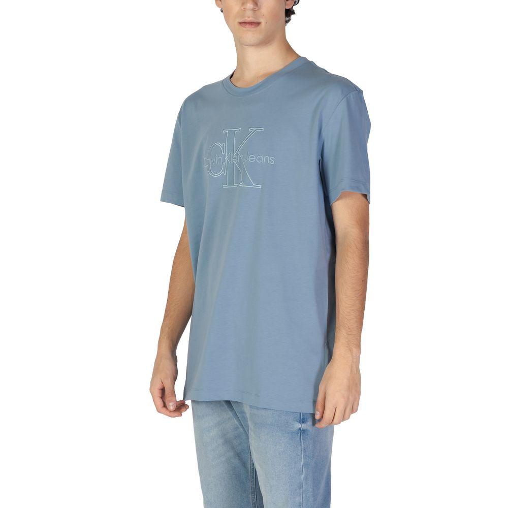 Maglietta in cotone blu Calvin Klein Jeans