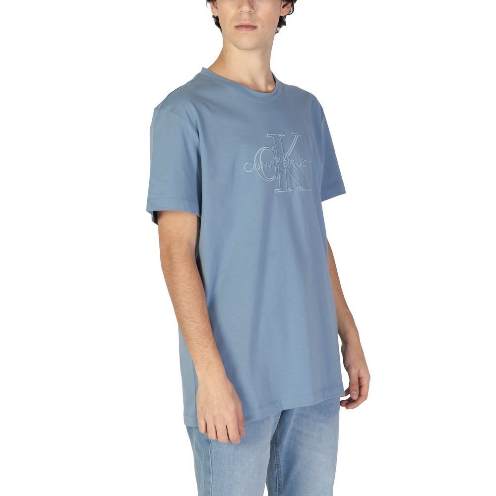 Maglietta in cotone blu Calvin Klein Jeans