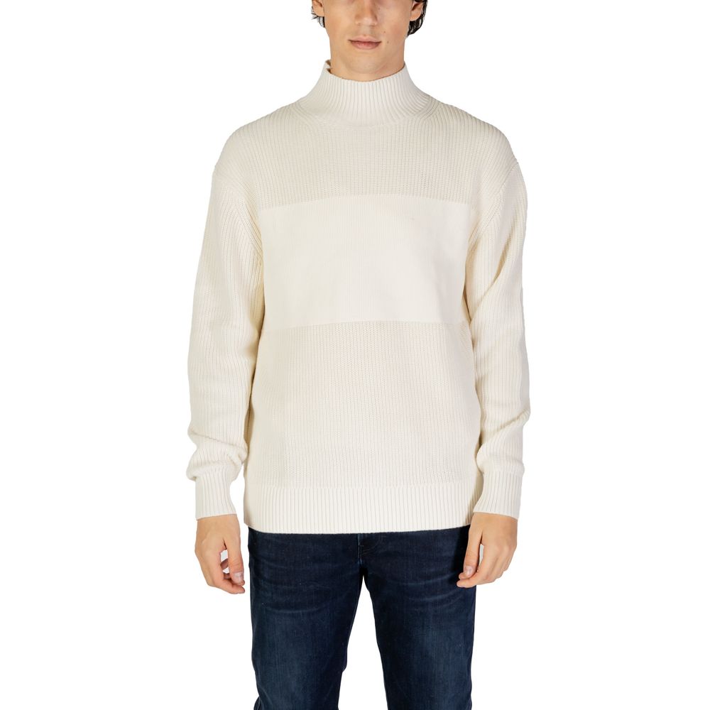 Maglione in cotone color crema Calvin Klein Jeans