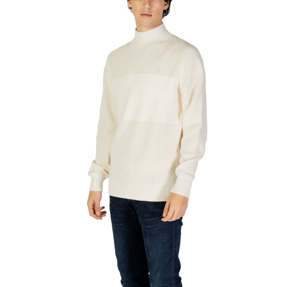 Maglione in cotone color crema Calvin Klein Jeans