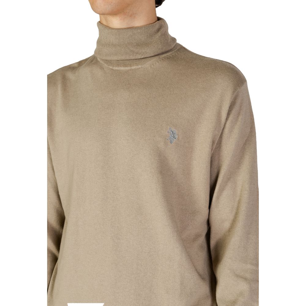 Maglione in cotone beige US POLO ASSN.