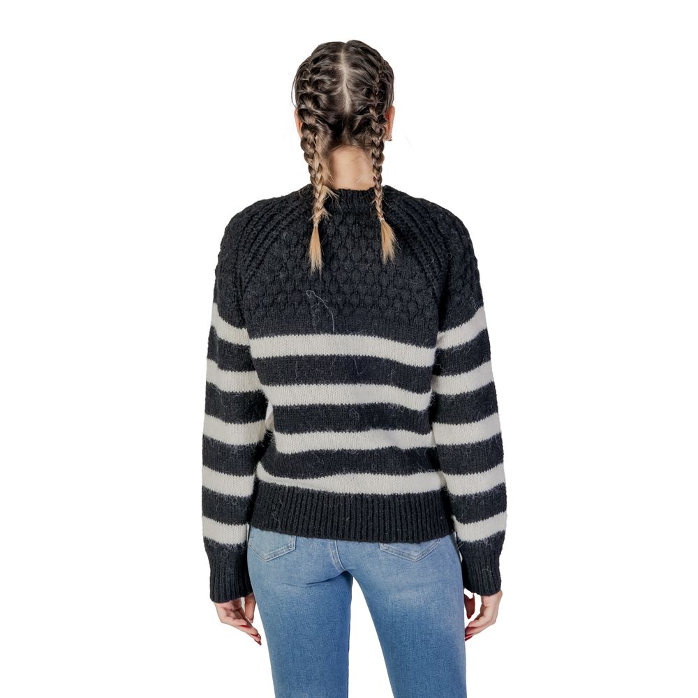 Only Black And White Polyester Polyester Sweater