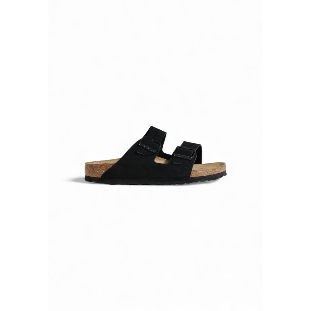 Sandalo in pelle scamosciata nera Birkenstock