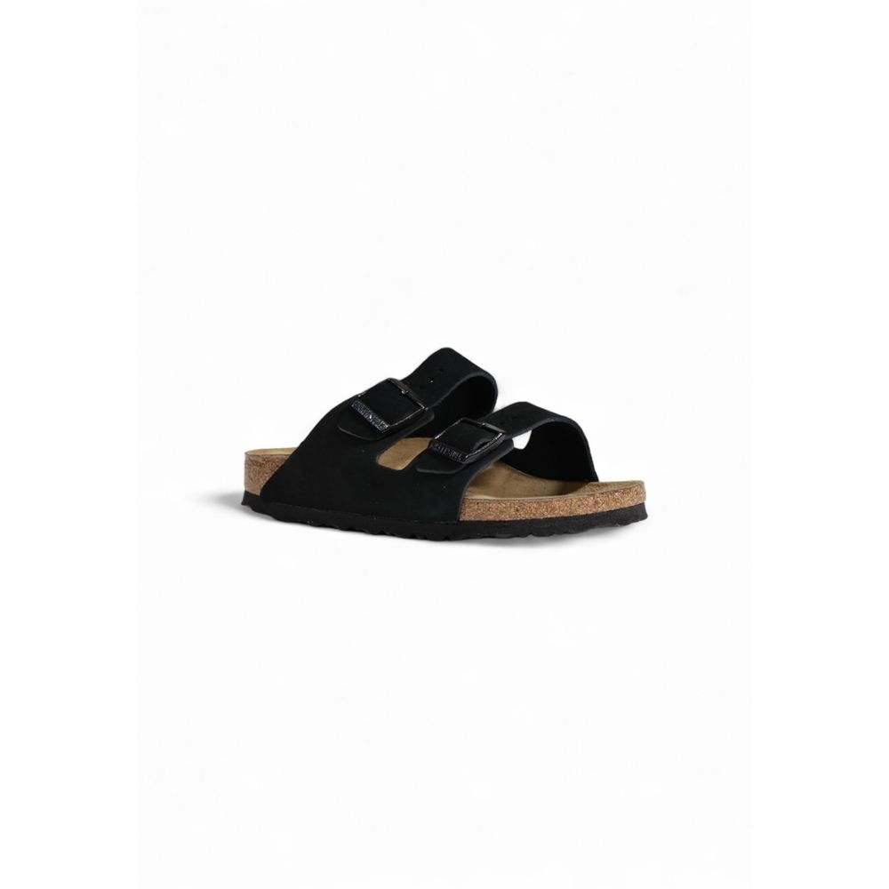 Sandalo in pelle scamosciata nera Birkenstock