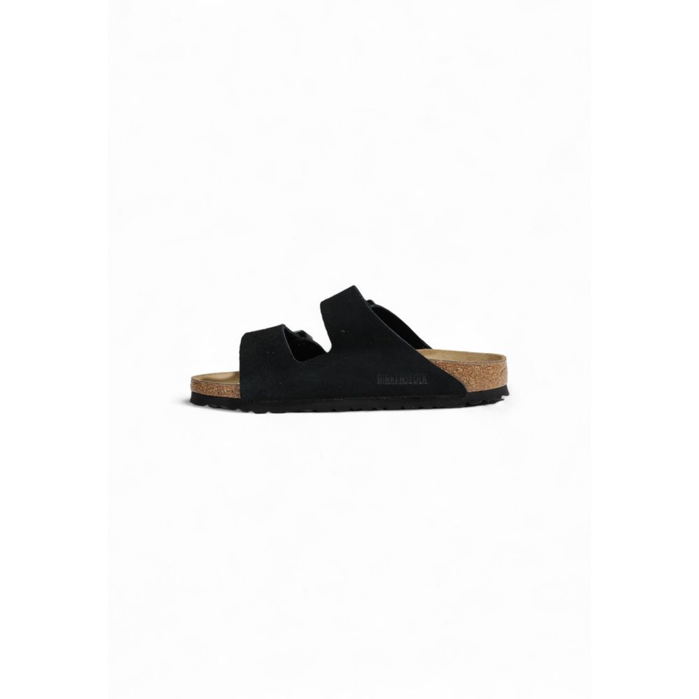 Sandalo in pelle scamosciata nera Birkenstock
