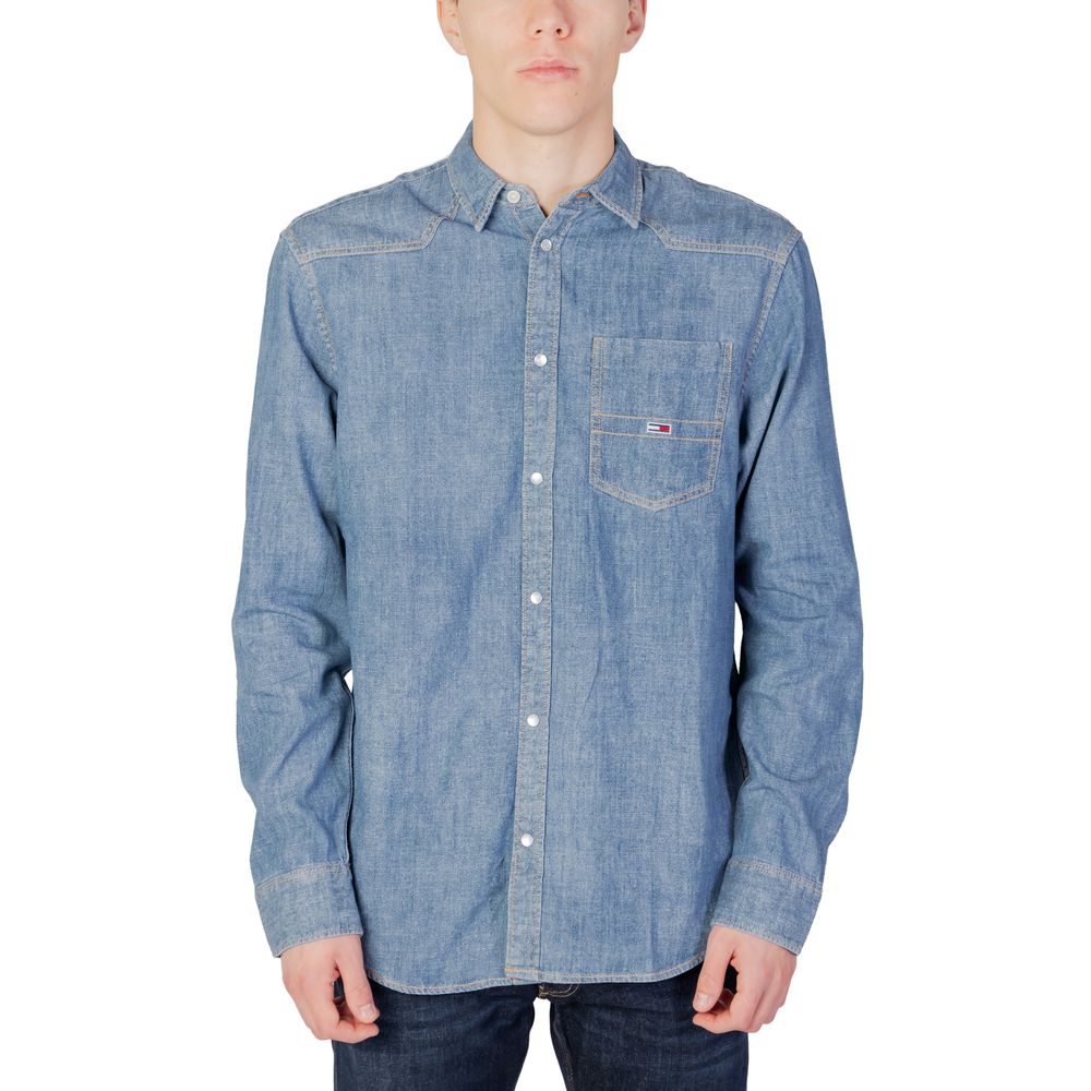 Camicia in cotone blu Tommy Hilfiger Jeans