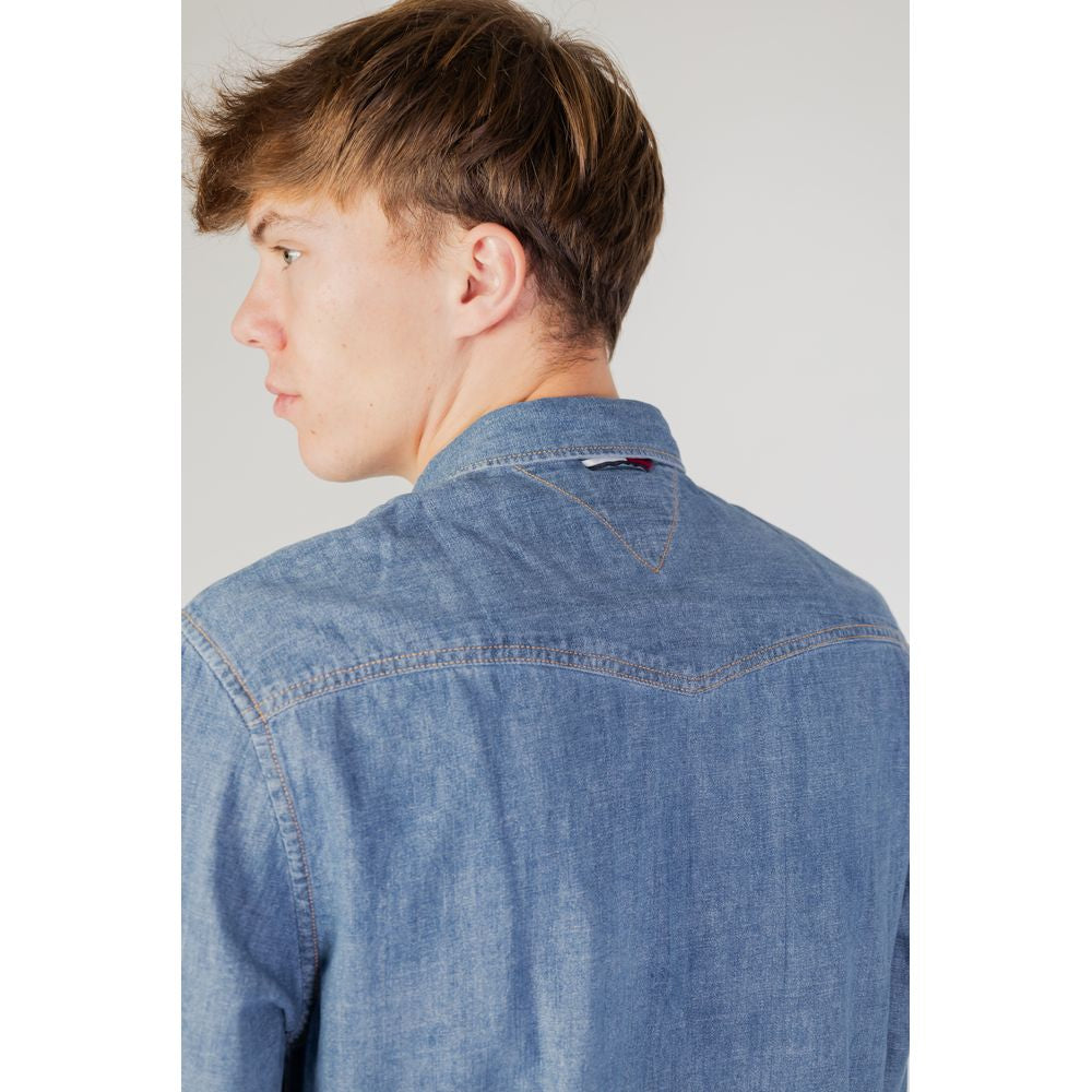 Camicia in cotone blu Tommy Hilfiger Jeans