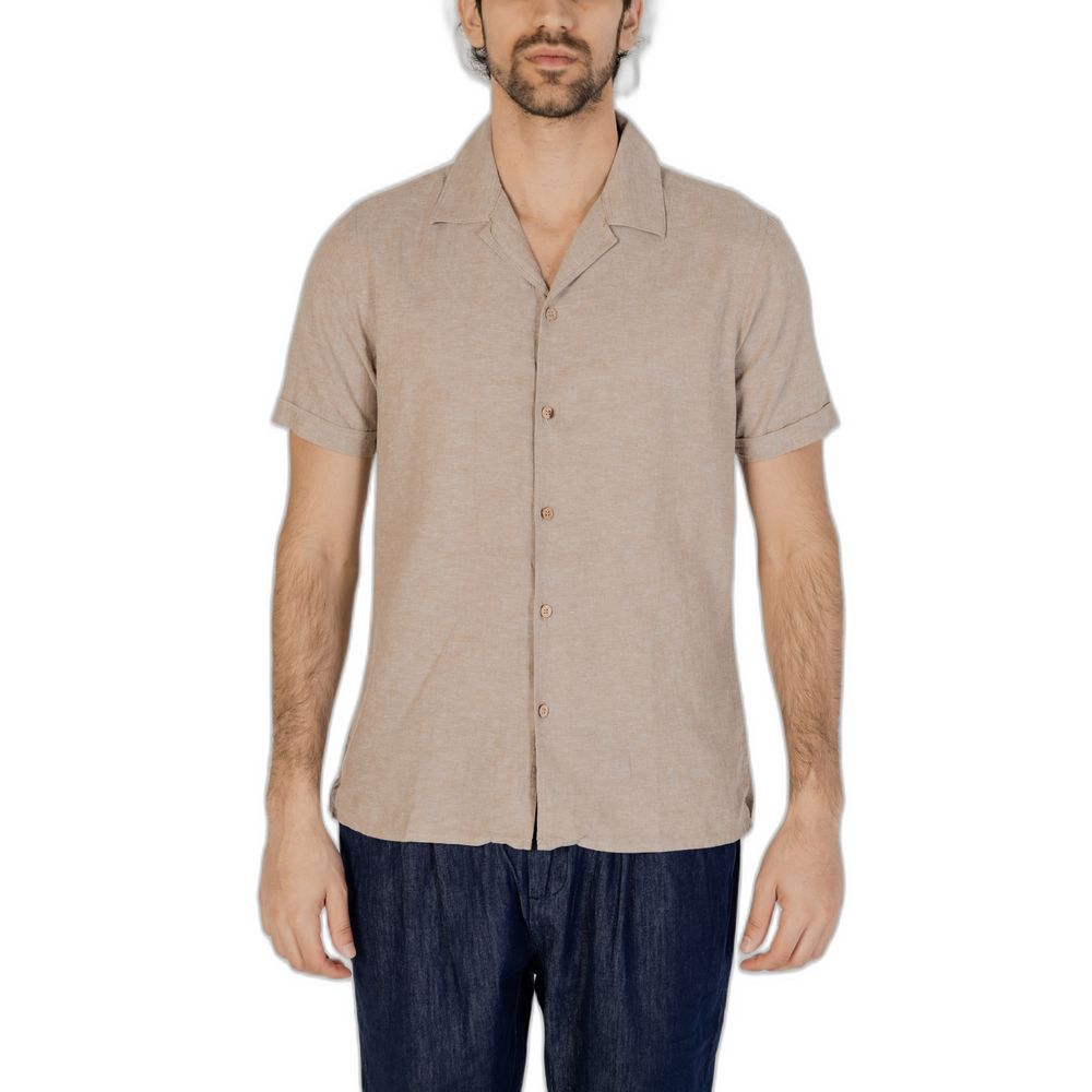 Camicia in lino beige Hamaki-Ho