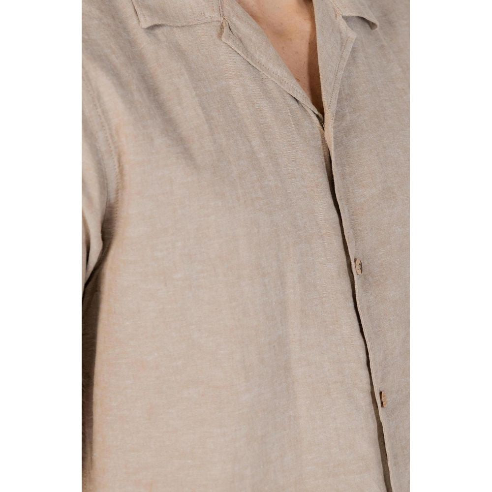 Camicia in lino beige Hamaki-Ho