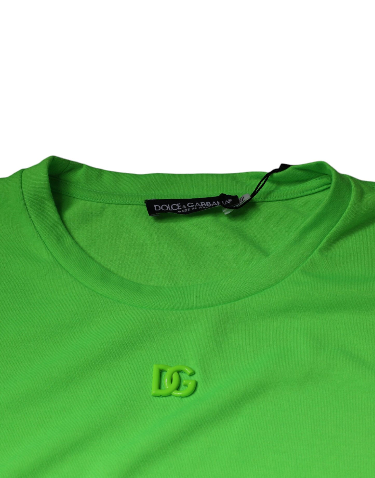 Dolce & Gabbana T-shirt girocollo a maniche corte con logo verde