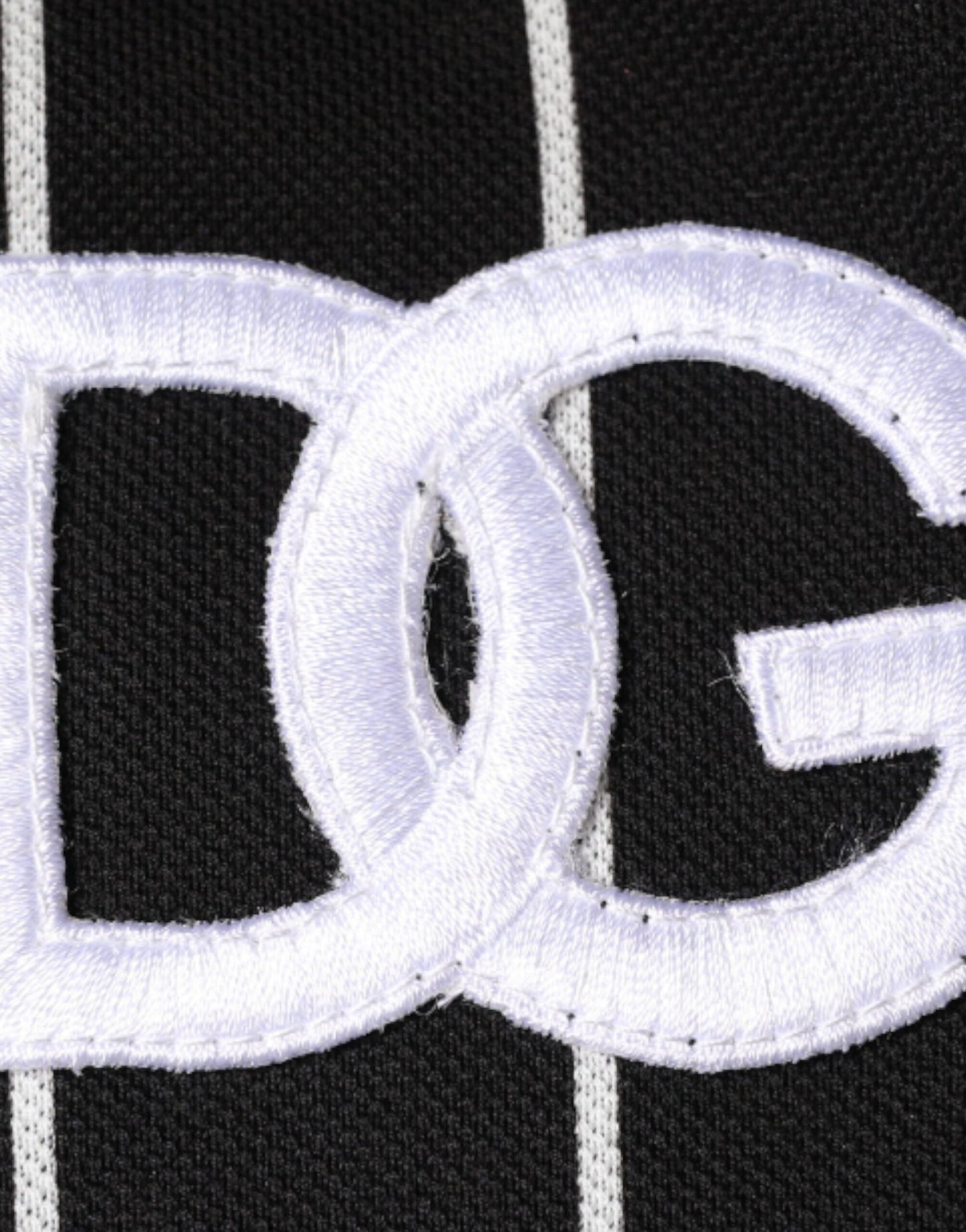Dolce & Gabbana Polo a righe bianche e nere con colletto