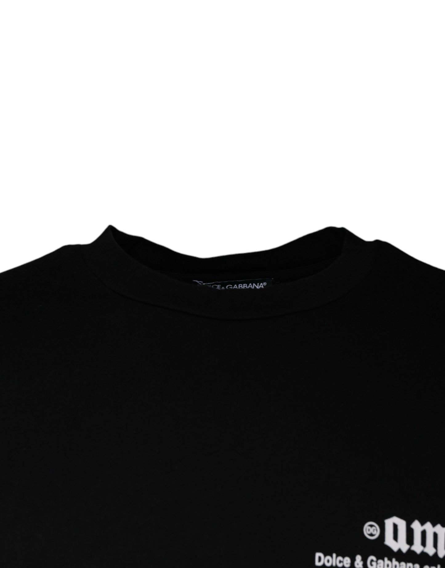 Dolce & Gabbana T-shirt girocollo in cotone con stampa Amore nera