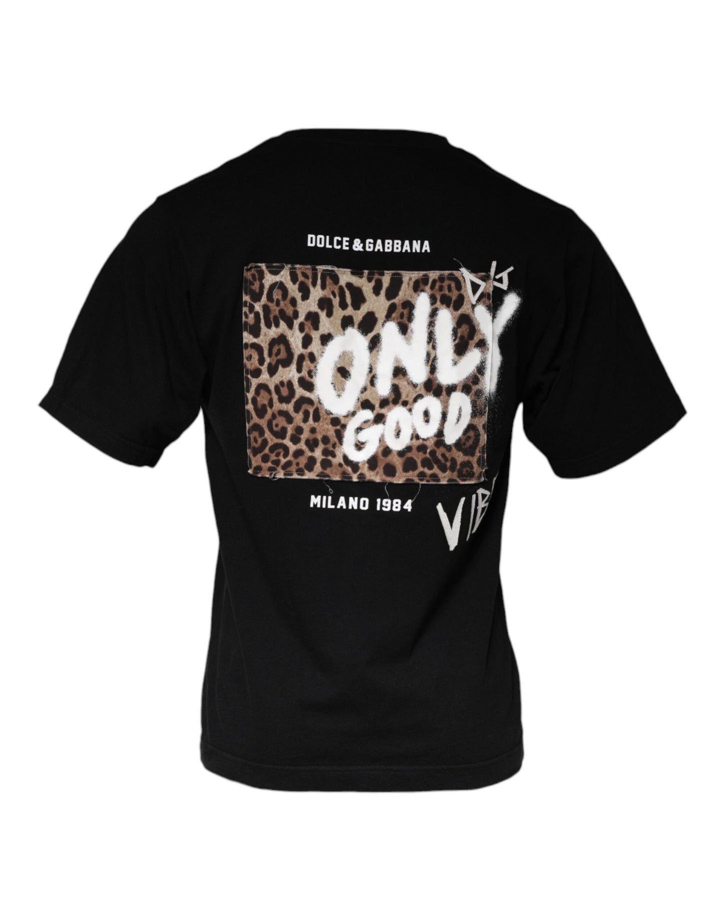 Dolce & Gabbana T-shirt girocollo in cotone con stampa Amore nera