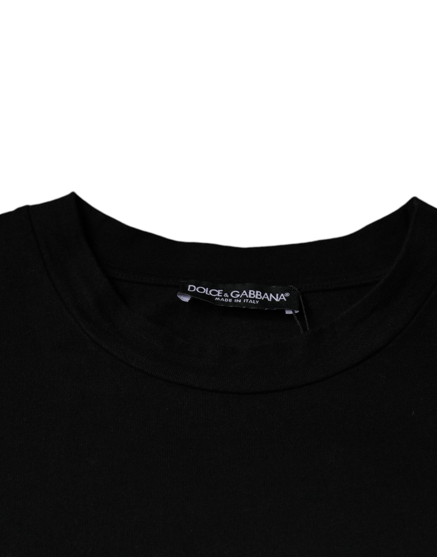 Dolce & Gabbana T-shirt girocollo in cotone con stampa Amore nera