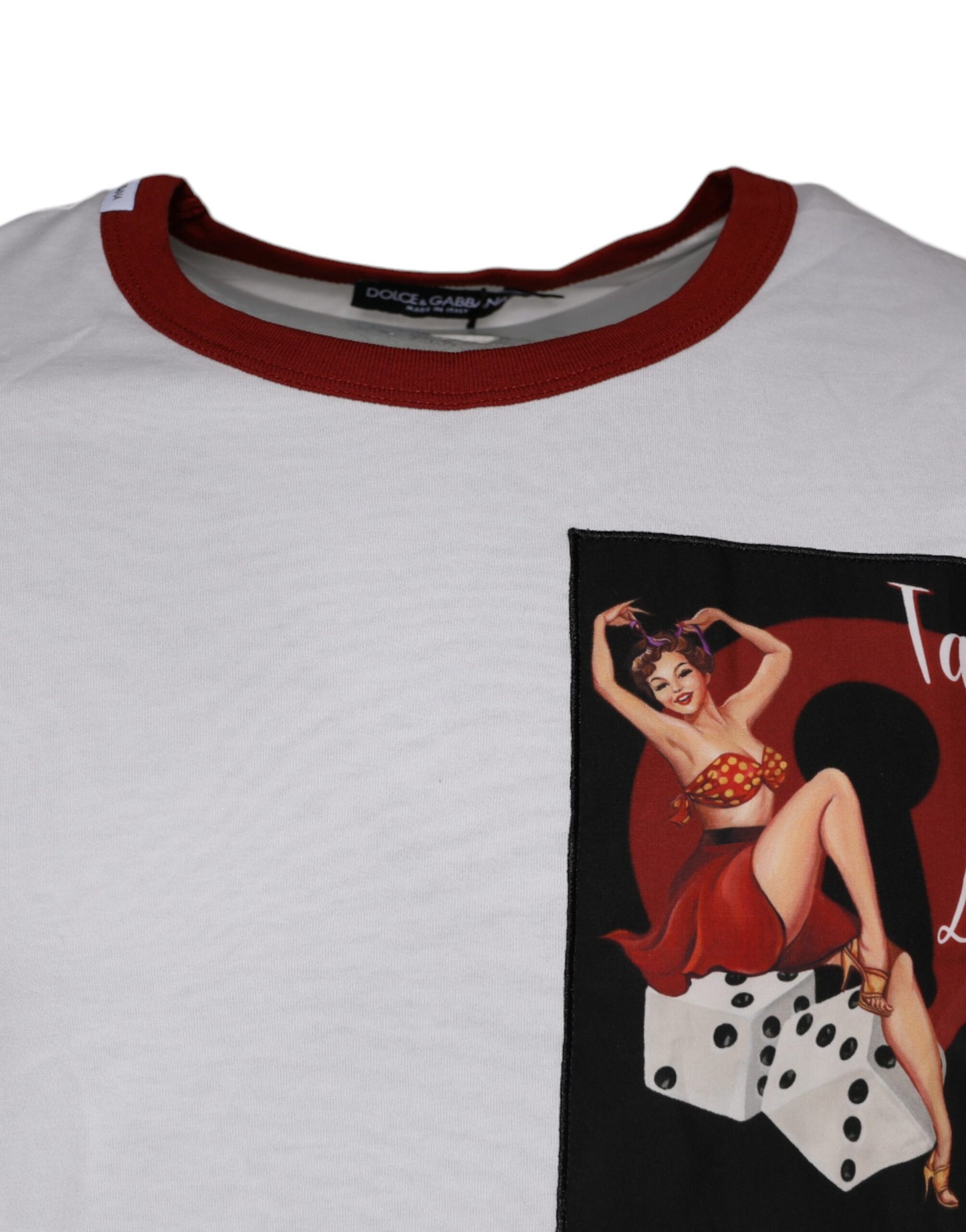 T-shirt girocollo in cotone con stampa grafica bianca Dolce & Gabbana
