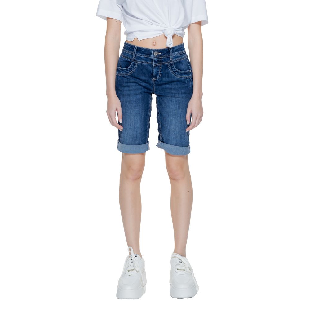 Pantaloncini corti in cotone blu Street One