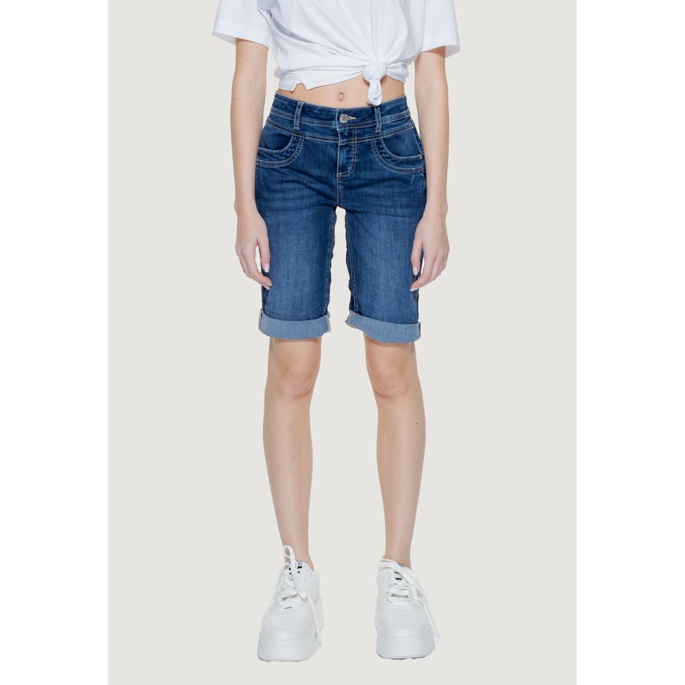 Pantaloncini corti in cotone blu Street One