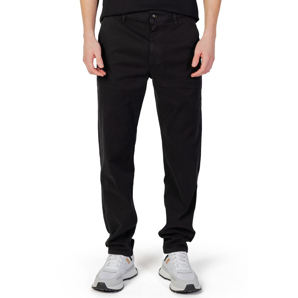 Jeans e pantaloni in cotone nero Hugo Boss