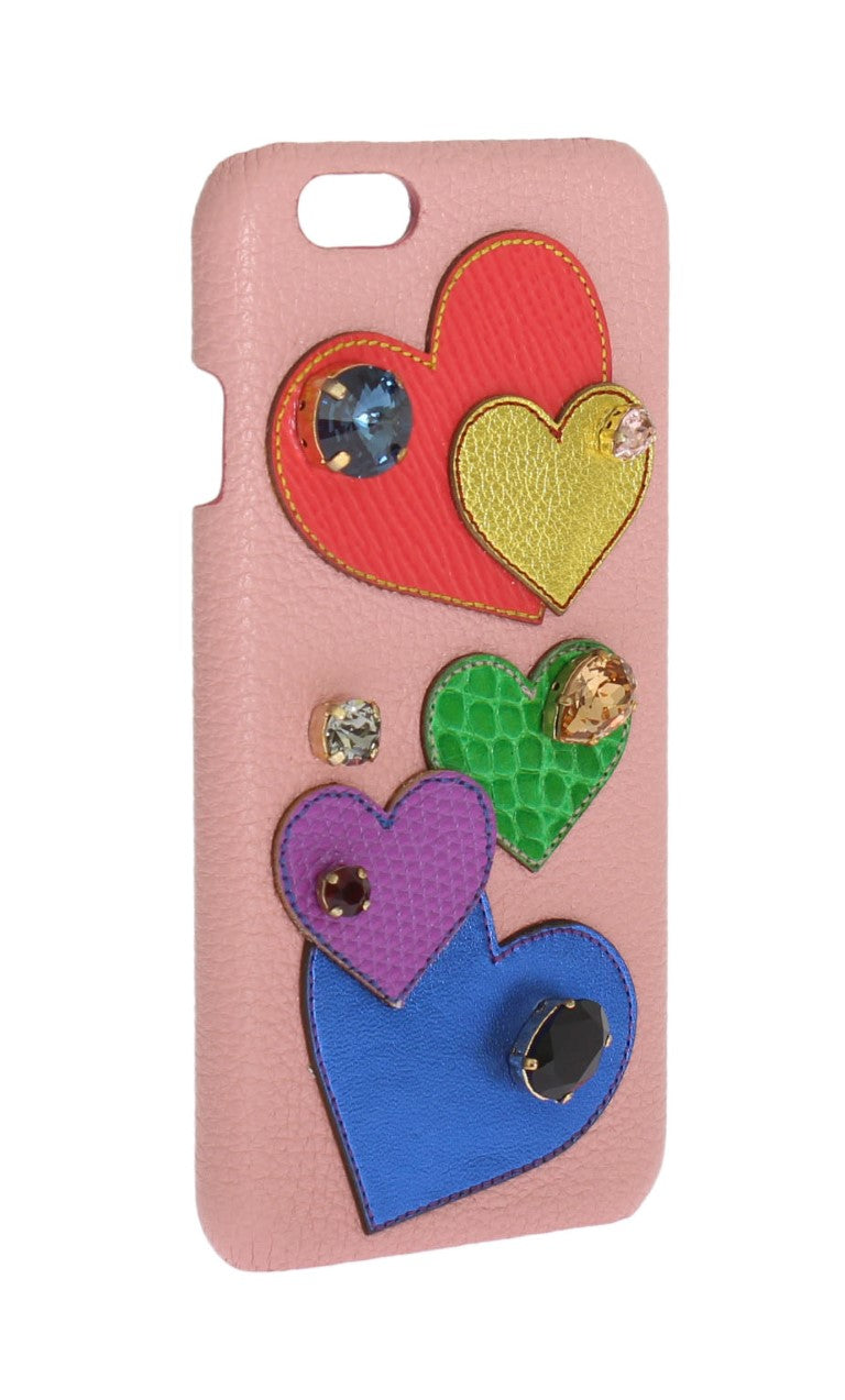 Custodia per iPhone con cristalli in pelle rosa Chic Dolce & Gabbana