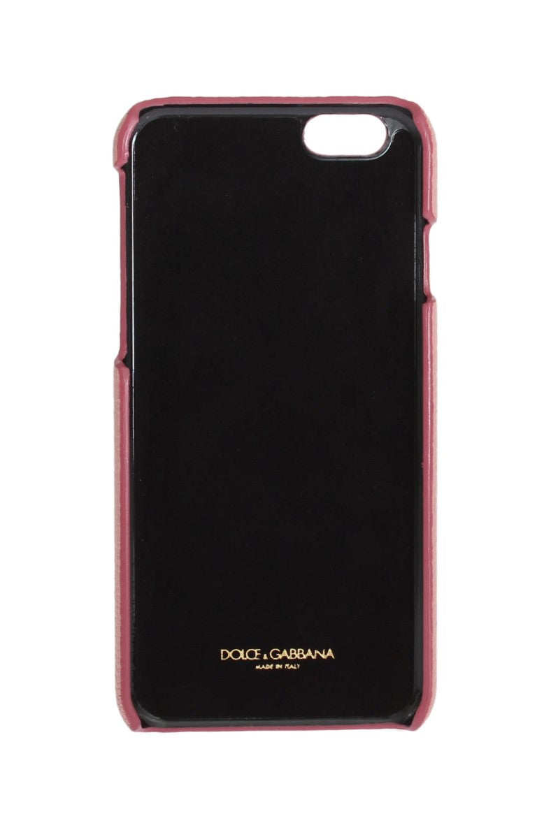 Custodia per iPhone con cristalli in pelle rosa Chic Dolce & Gabbana