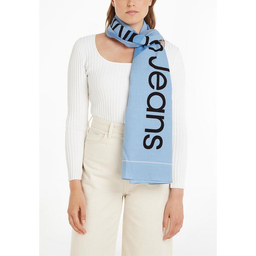 Sciarpa in cotone blu Calvin Klein