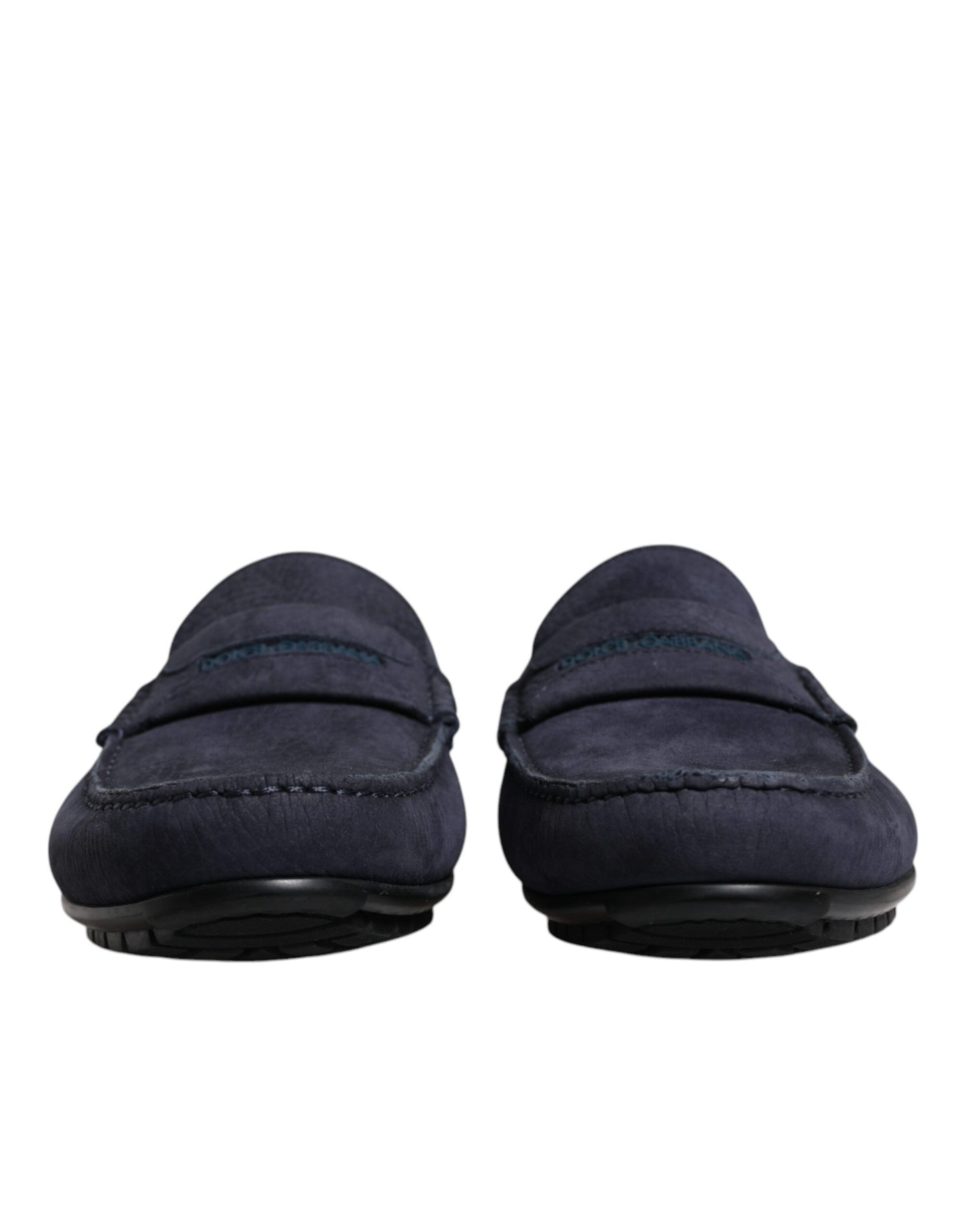 Dolce & Gabbana Scarpe Mocassino Slip On Uomo in Pelle di Vitello Blu