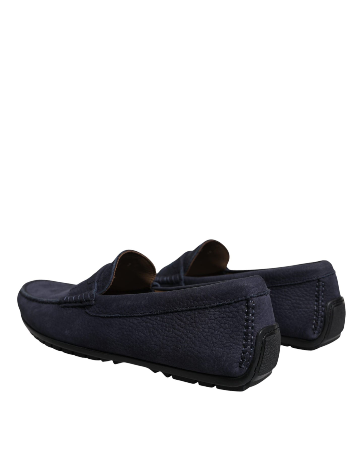 Dolce & Gabbana Scarpe Mocassino Slip On Uomo in Pelle di Vitello Blu